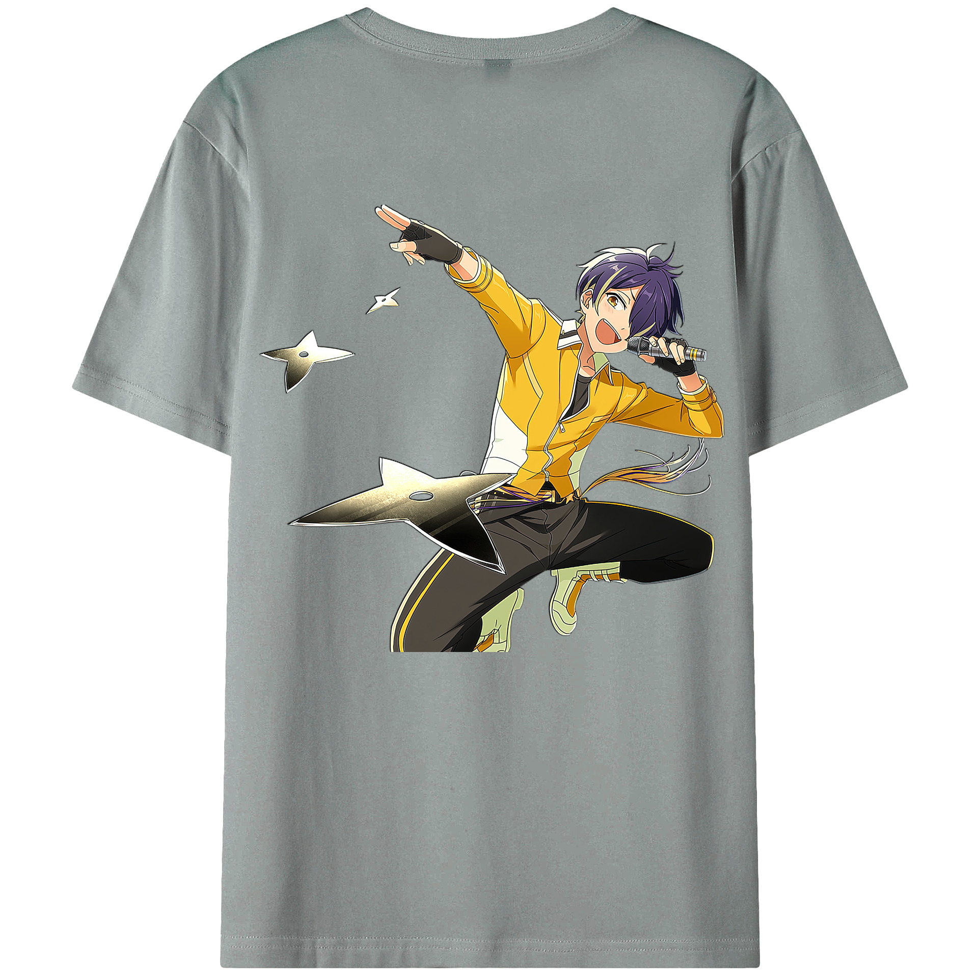 （画像用） あんさんぶるスターズ! Ensemble Stars 綿100％ メンズ半袖Tシャツ（バックプリント） 通気性